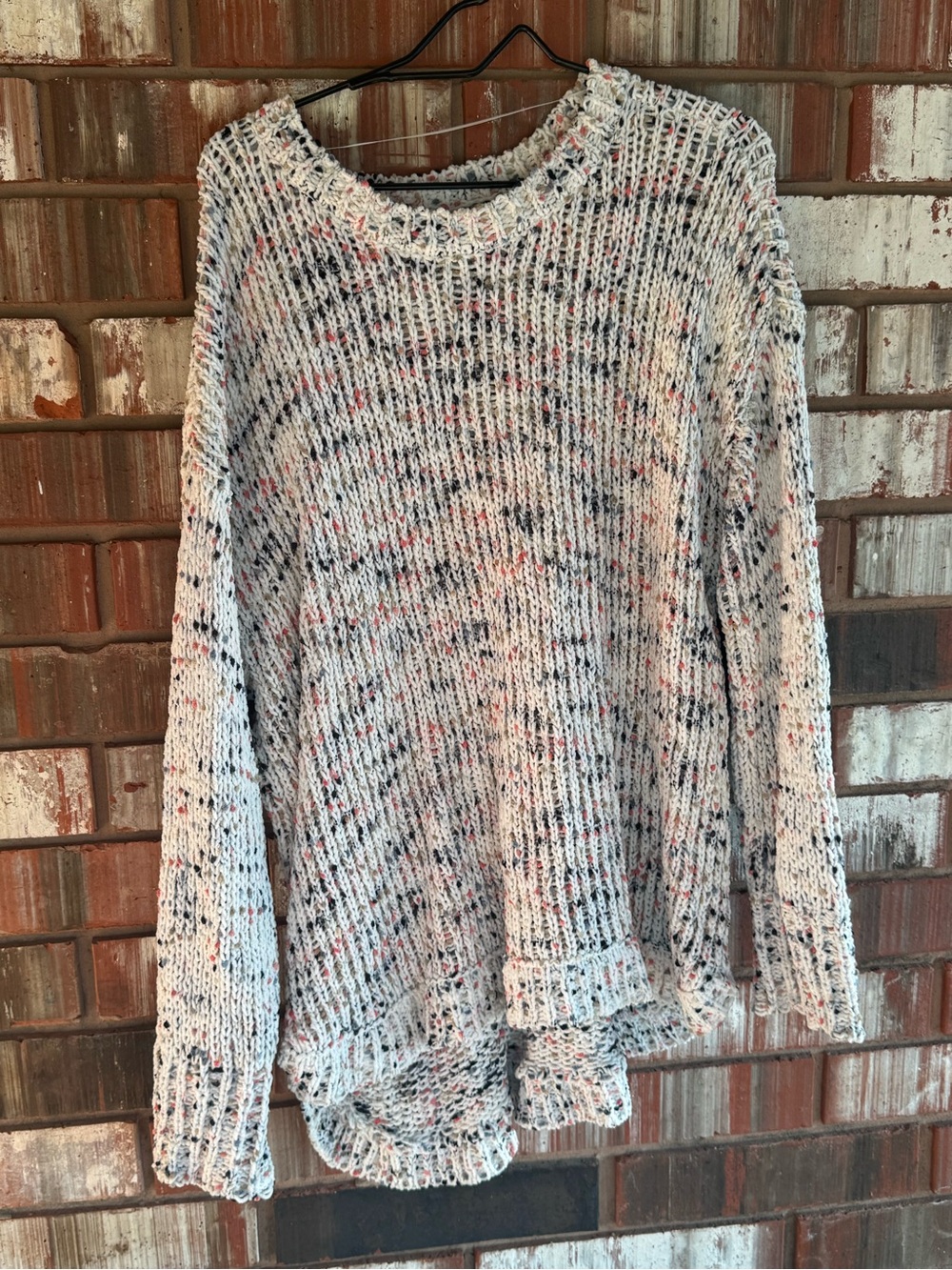Cable & Gauge Women’s 2X Confetti Open Knit Oversized Sweater